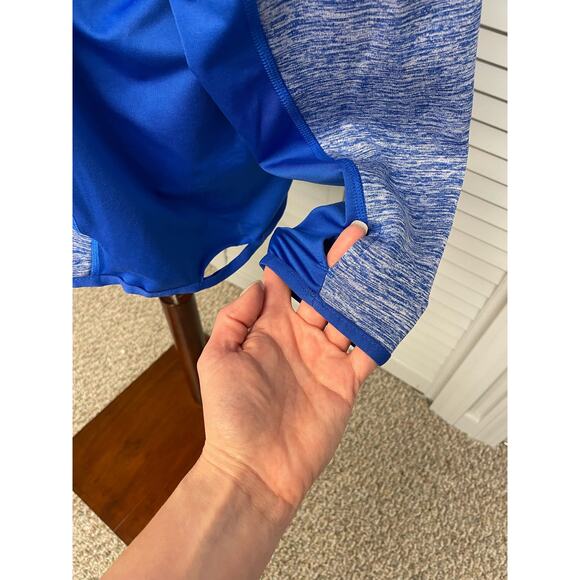 Under Armour Coldgear loose blue heathered pull over hoodie sweatshirt XL - Picture 6 of 9